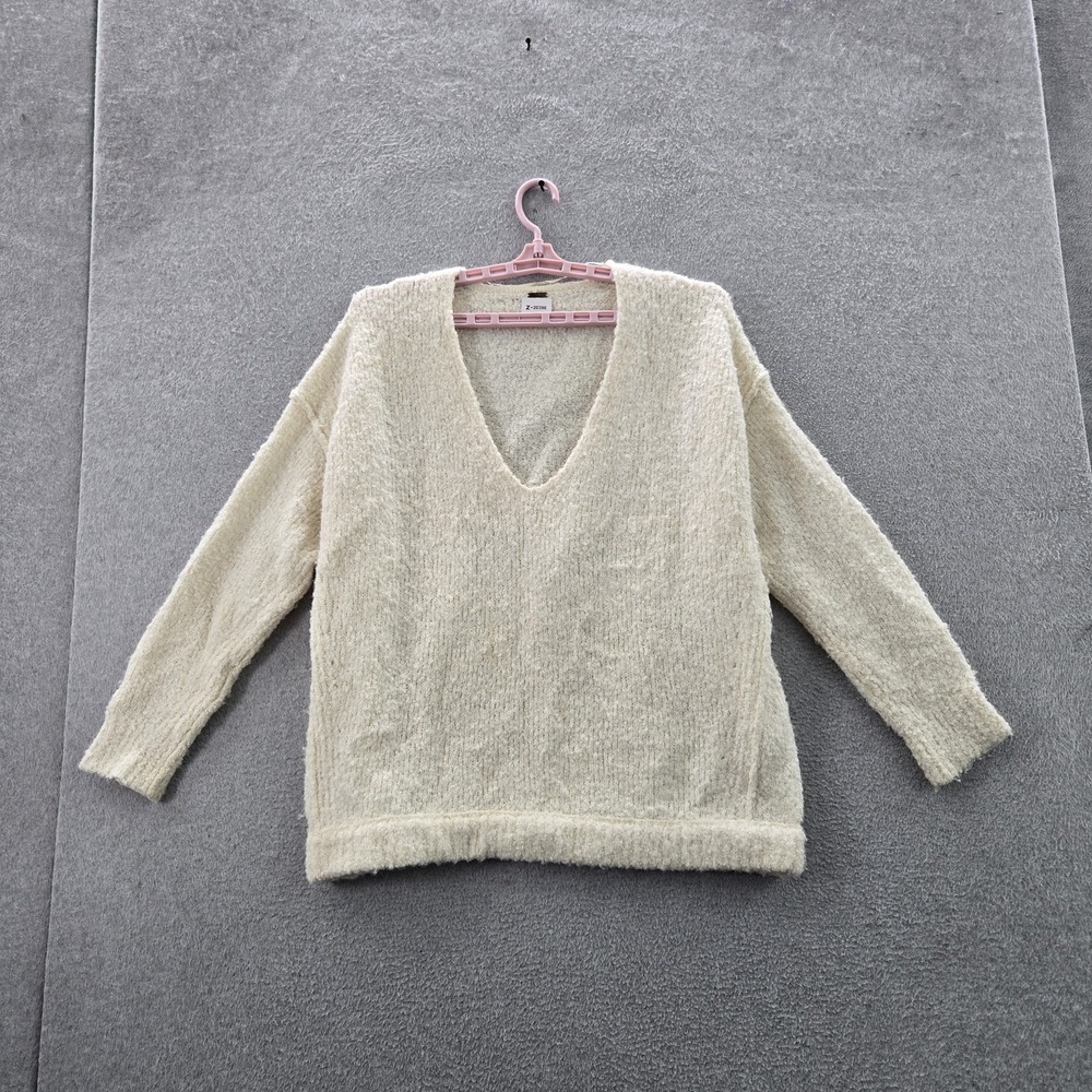 Free‎ People Women Sweater XS Cream Alpaca Blend Lofty Boucle Slouchy Oversized
